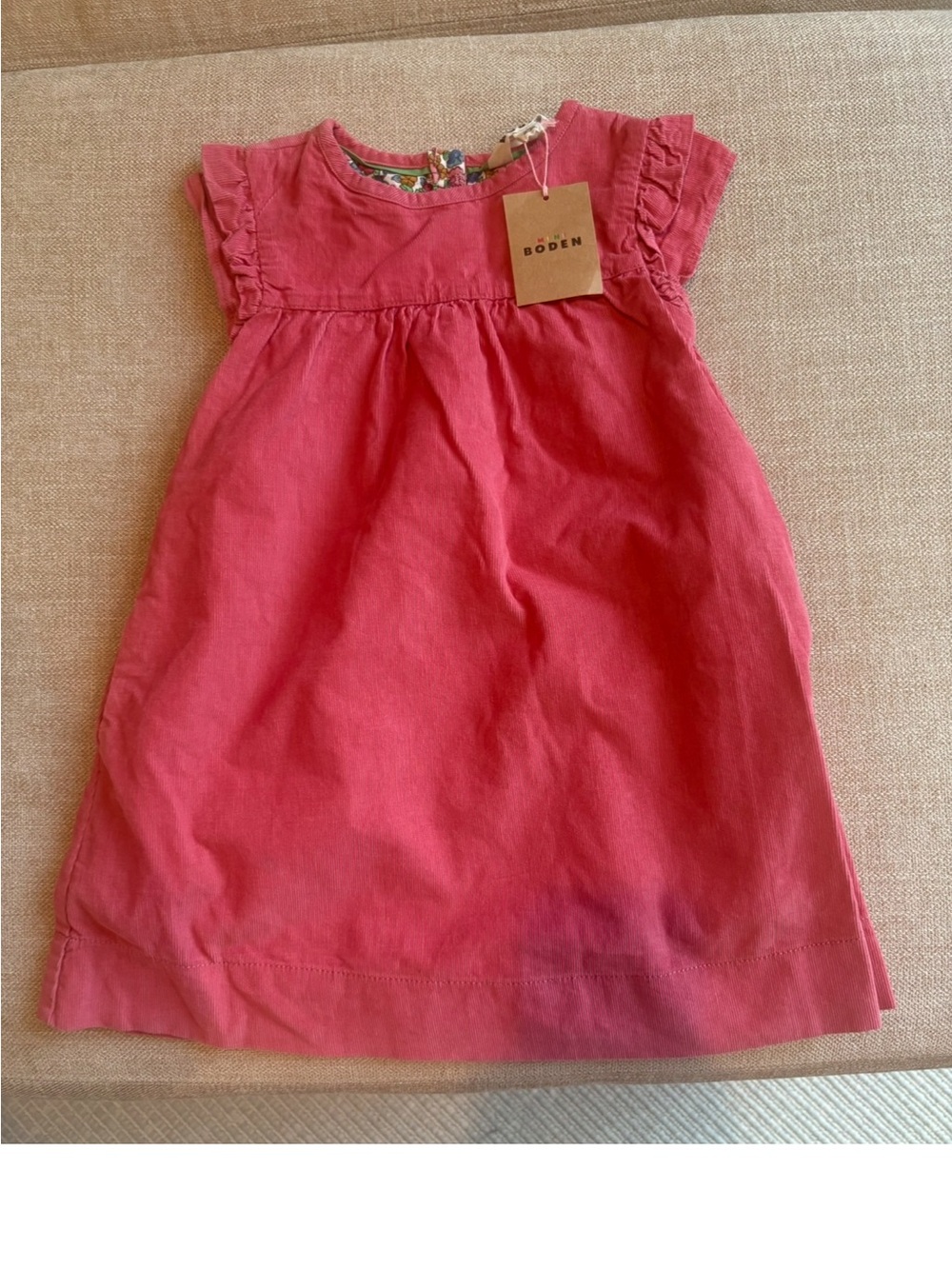 Mini Boden dress NWT 3-4 years. Pink corduroy jumper